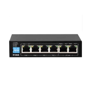 DLINK , SWITCH GIGABIT 6 PORT UNMANAGED PoE 250m. Model : DGS-F1006P-E