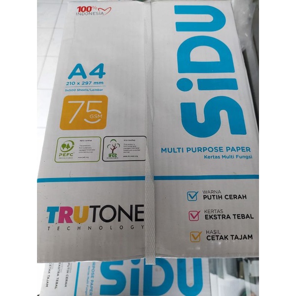 [RETAIL 50 LBR] HVS A4 F4 SIDU 75 GRAM PAPER / HVS A4 F4 PAPERONE / HVS A4 F4 BMO