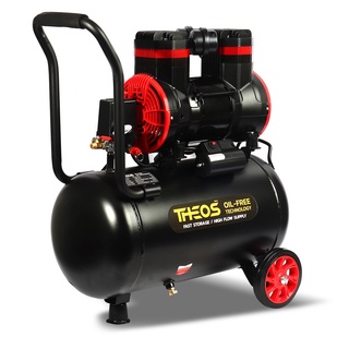 THEOS ปั๊มลมแบบไร้น้ำมัน 2HP กำลังไฟ 1500w ขนาดถัง 35ลิตร มอเตอร์ 4 โพล แรงดัน 8 บาร์ รุ่น VAYU35 ปั๊ม