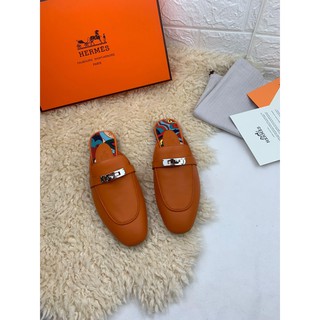 Herm female tide round toe flat outdoor slipper half drag shoe casual loafer driver shoe