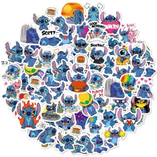 Stitch สติกเกอร์กันน้ำรูปแบบที่แตกต่างกัน, 50 ชิ้น