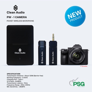 CLEAN AUDIO PW-1 CAMERA POCKET WIRELESS MICROPHONE