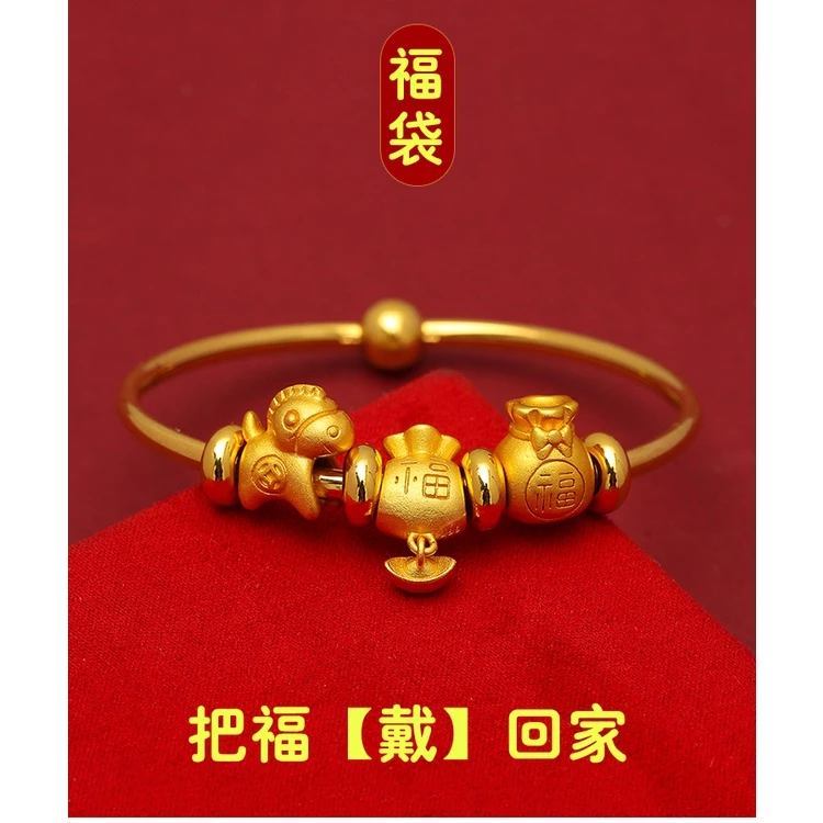 สร้อยข้อมือลูกปัดทรงกลมขนาดเล็ก สีทอง สำหรับทำเครื่องประดับ DIY thumbnail 9