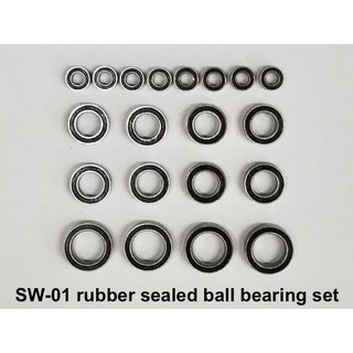 SW-01 Rubber Sealed Ball Bearing Set ชุดลูกปืนแบริ่งซีลยาง สำหรับชุดคิท TAMIYA SW-01