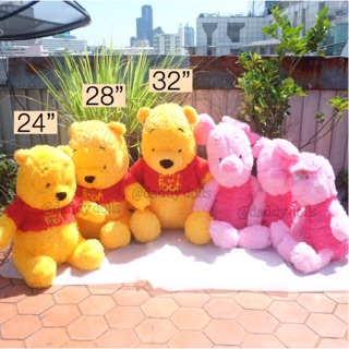 ตุ๊กตา Pooh หมีพูห์ &amp; Piglet พิกเล็ต Christopher S-Pile ผ้าขน 24/28/32นิ้ว Winnie The Pooh พู พูห์ หมีพู