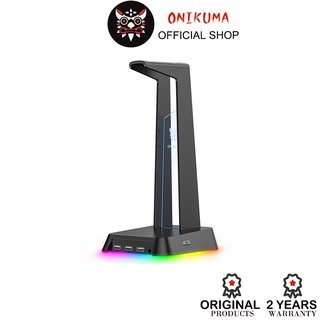 Onikuma St-2 ชุดหูฟังเล่นเกม Rgb 2 In 1 อะคริลิคสีดําพร้อมอุปกรณ์ชาร์จ Usb