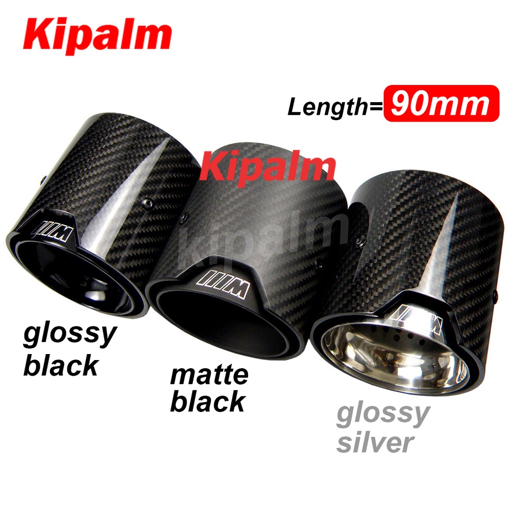 1PCS BMW X3 G01,X4 G02 M LOGO Carbon Fiber Exhaust Tips for M Performance Exhaust Pipe for BMW Muffler Tail Pipe 90mm Length