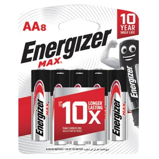 ถูกที่สุด✅  เอเนอไจเซอร์ แม็กซ์ ถ่าน ขนาด AA แพ็ค 8 ก้อน ENERGIZER Max Alkaline Batteries AA Pack 8