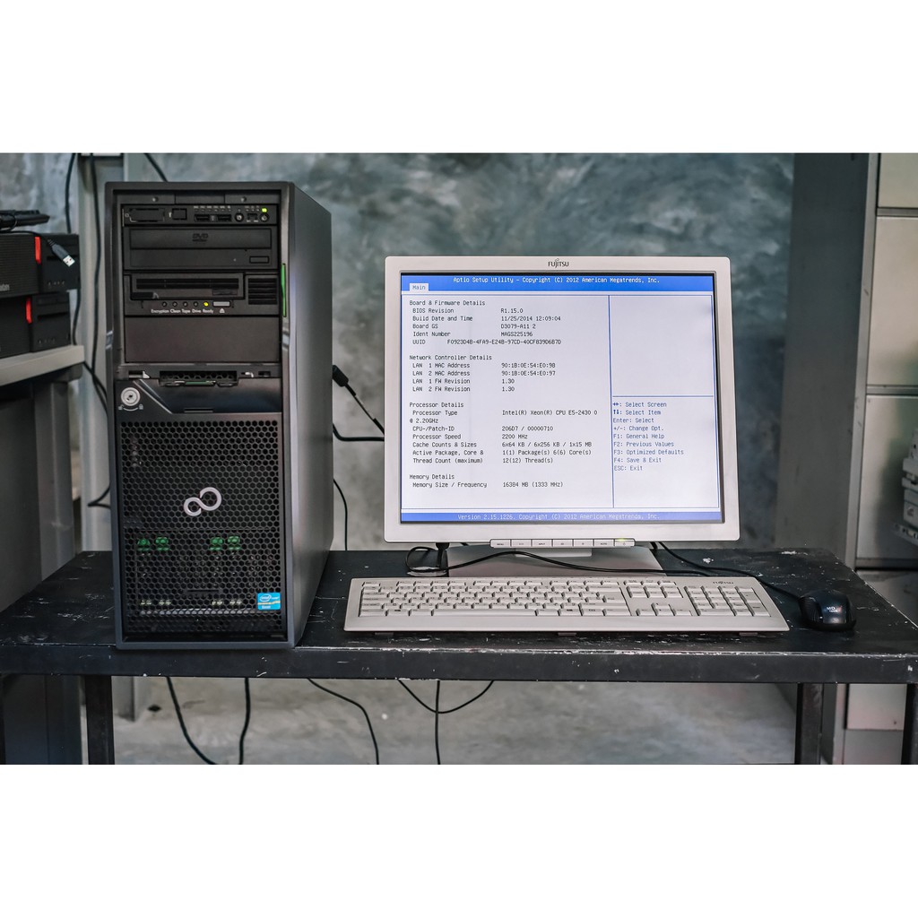 ผ่อน 0% คอมเซิฟเวอร์ เครื่องเซิฟเวอร์มือสอง PC SERVER FUJITSU PRIMERGY TX150 S8 PS210 สเปค Xeon E5-2