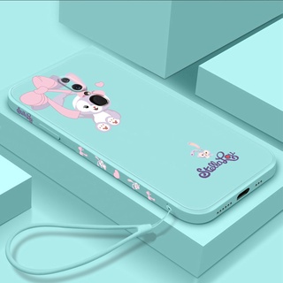 เคสโทรศัพท์มือถือ TPU นิ่ม ขอบตรง ลายการ์ตูน พร้อมสายคล้อง สําหรับ oppo f11 f11 pro f9 f7 f5