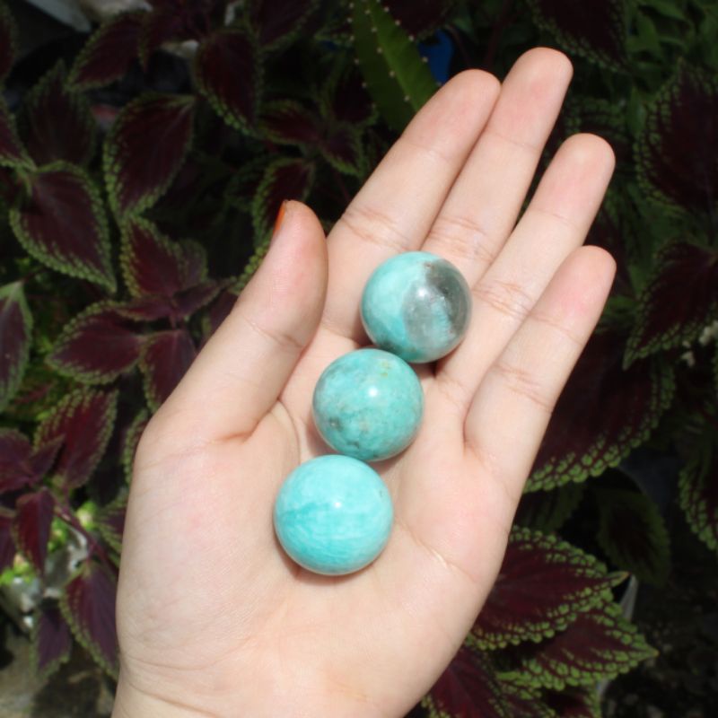 AMAZONITE WITH SMOKEY QUARTZ SPHERE (ETHICLY SOURCED)