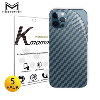[ซื้อ1แถม5] ฟิล์มรอบตัวเครื่องด้านหลังของ For IPhone 17 Air 16 16e 15 14 13 12 Mini 11 Pro X XS Max XR 6 6S 7 8 Plus 5 5S Max SE 2 2020 SE2 คาร์บอนไฟเบอร์กลับ