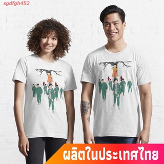 เสื้ sgdfgh452 เกาหลีใต้ เกมปลาหมึก บล็อคเฮด นรก ชายร่ม โลกที่เท่าเทียมกัน วีไอพี Squid game kdrama Essential T-Shirt คอ