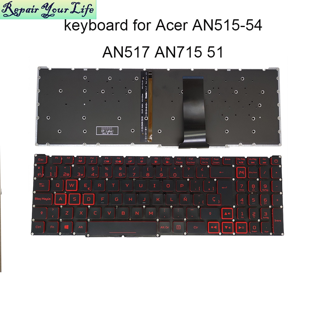 Laptop PC Gaming SP/ES Spanish Backlit Keyboard For Acer Nitro 5 AN515-54 AN515-43 AN515-44 AN515-55 AN517-51 AN517-52 A