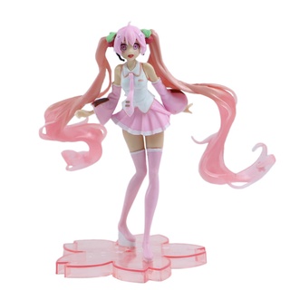 โมเดลตุ๊กตา Pvc รูปการ์ตูนอนิเมะซากุระ Hatsune Miku Cherry Blossom ขนาด 19 ซม. ขยับได้ สีชมพู สําหรับตกแต่ง