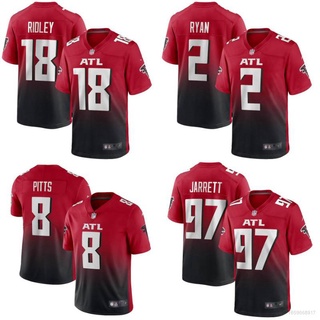 เสื้อกีฬาแขนสั้น ลายทีมชาติฟุตบอล Atlanta Falcons NFL Ridley Jarrett Pitts Ryan Top Legend Jersey ทรงหลวม สําหรับผู้ชาย และผู้หญิง