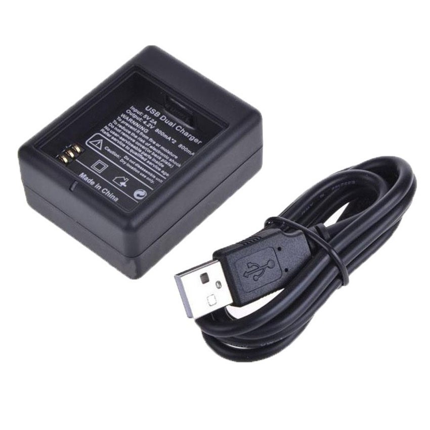 Extra Battery + Dual Charger for Xiaomi Yi Camera - Black