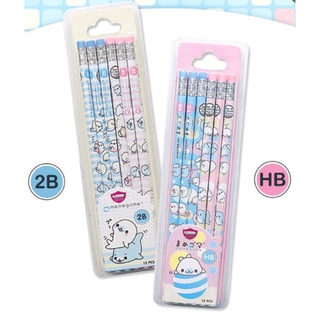 ดินสอไม้ มาสเตอร์อาร์ต ลายลิขสิทธิ์ San-X แพ็ค 12 แท่ง มาเมะโกมะ Mamegoma / มิมิเนโกะ Mimi&amp;Neko / มาร์เวล Marvel