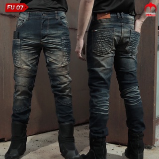 กางเกงยีนส์การ์ด Manta denim  FU07 ยีนส์ฟอก เสริมกระเป๋าข้างใส่โทรศัพท์ + บุนุ่มกระเป๋าหลัง) รุ่นใหม่ล่าสุด!!