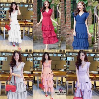 TW8234  MaxiDress แม็กซี่เดรสยาว