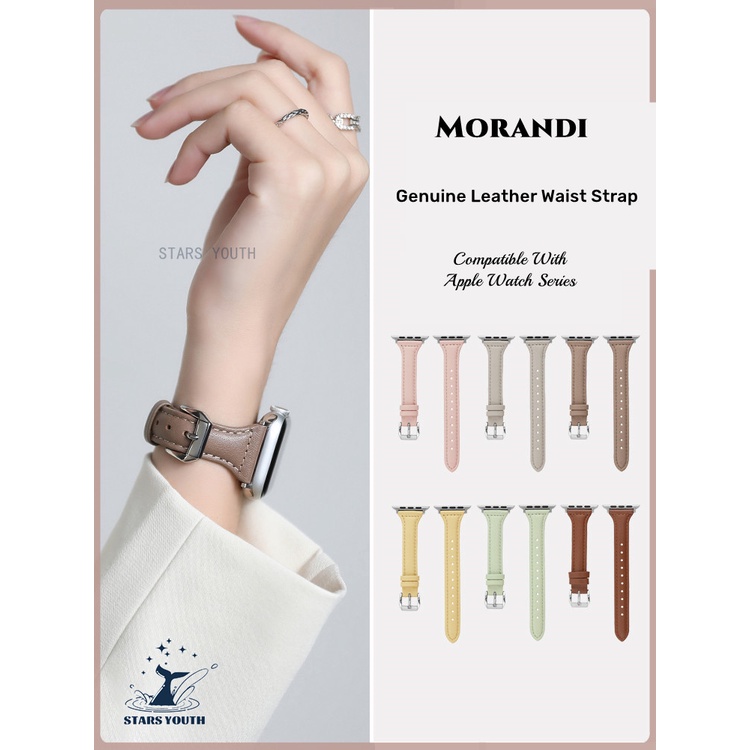 สายนาฬิกาข้อมือหนัง หรูหรา สําหรับ Smart Watch Series 7 8 ultra SE 6 5 4 3 2 Iwatch 41 มม. 45 มม. 49 มม.