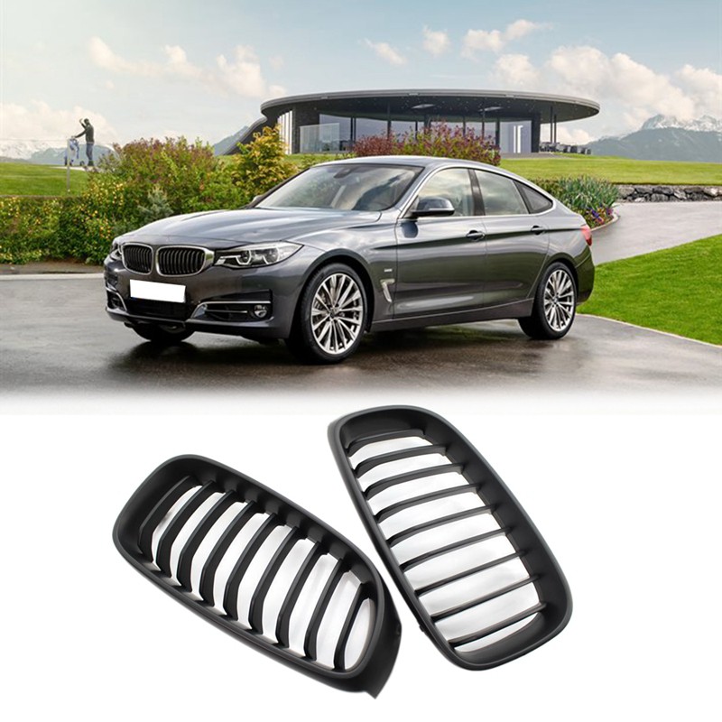 1 Pair Car Matte Black Front Bumper Kidney Grille For Bmw F34 335i Gt 3 Series 14 17 ราคาท ด ท ส ด