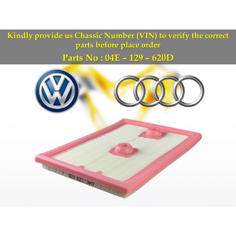 Audi Volkswagen - Jetta Beetle Tiguan Golf-7 MK7 กรองอากาศ 04E-129-620