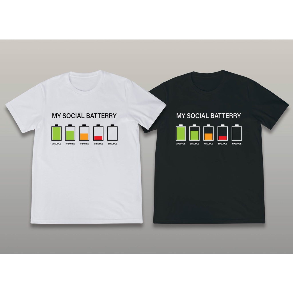 เสื้อยืดพิมพ์ลาย MY SOCIAL BATTERRY  เนื้อผ้าCotton 100%  ลายน่ารักๆ มีครบไซส์ พร้อมส่ง!!!