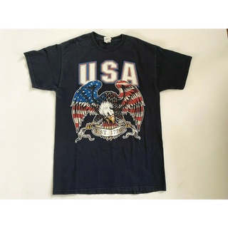 เสื้อยืดผ้าฝ้ายพิมพ์ลายแฟชั่น ขายดี เสื้อยืดคลาสสิก USA EST. 1776 Bald Eagle เสื้อแขนสั้น พิมพ์ลายกราฟฟิค สําหรับผู้ชาย