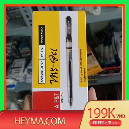 [ของแท้]-COMBO12 ปากกาเจล My Gel - Dong A Korea (สีเขียว)