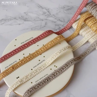 MOMOTARA No. 4469 เทปทอ Knit ลายตวัด Chinese Knit ขนาด 1.3 CM ยาว 18 หลา