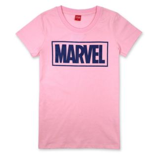 เสื้อยืดลิขสิทธิ์มาร์เวล MARVEL-9371W-PI เสื้อผู้หญิง/เข้ารูป สีชมพู