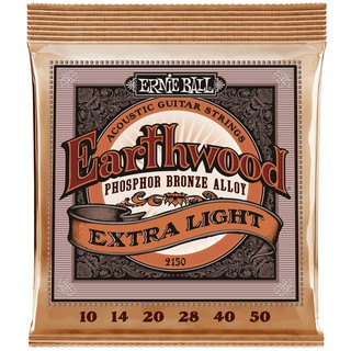 ERNIE BALL® สายกีตาร์โปร่ง เบอร์ 10 (P02150) แบบ Phosphor Bronze รุ่น Earthwood Phosphor Bronze (Extra Light .010- .050)