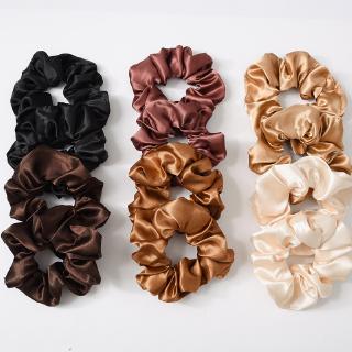 1PC Satin Silk Solid Color Hair Tie Elastic Scrunchie Ponytail Holder Hair Rope