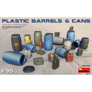 โมเดลอุปกรณ์จำลอง MiniArt 1/35 MI35590 Plastic Barrels &amp; Cans