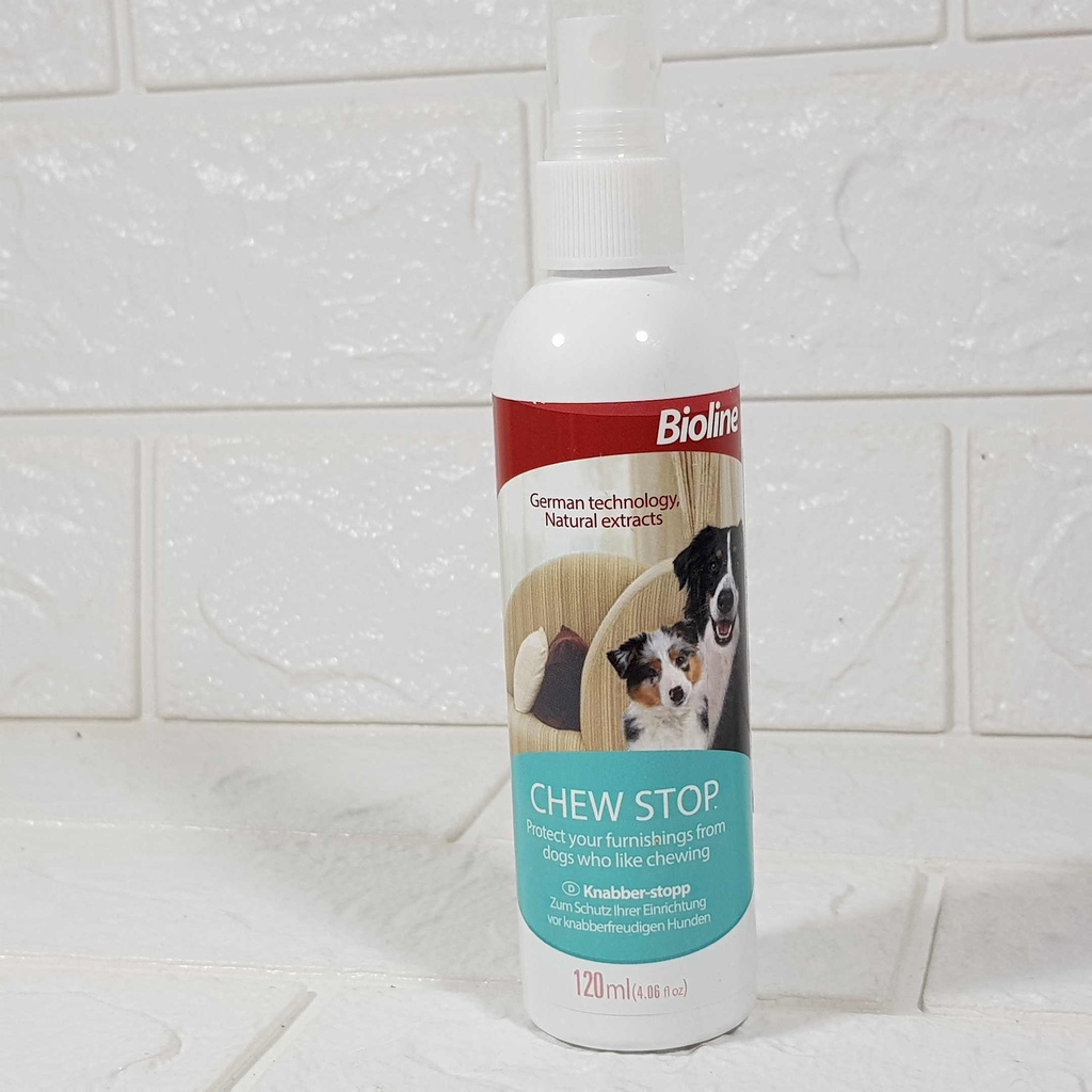 Bioline Chew Stop สเปรย์ป้องกันสุนัขกัดเเทะ ขนาด 120 ml.