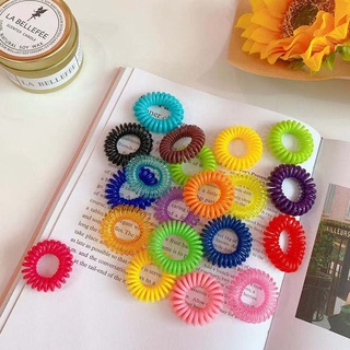 2021 New Childrens Candy Color Phone Cord Hair Ring Korean Style Simple and Versatile Does Not Hurt the Hair Rope Cute Fashion Girl Hair Accessories