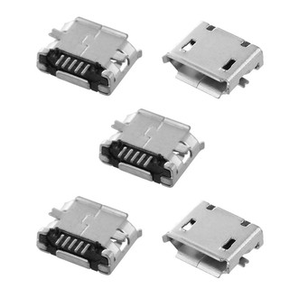 5 Usb Micro Type - B 5 Pin Female Jack ตัวเชื่อมต่อ Smt ซ็อกเก็ตพื้นผิว M