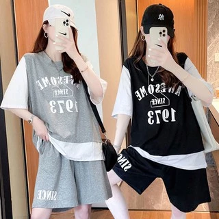 Swan shop เสื้อผ้าแฟชั่นกีฬาลำลองสำหรับผู้หญิง ชุดเซต 2ชิ้น