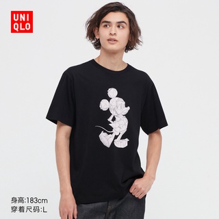 เสื้อยืดที่คุณต้องการใหม่ Uniqlo เสื้อยืดแขนสั้น พิมพ์ลาย Mickey STANDS สําหรับผู้ชาย ผู้หญิง (มิกกี้) 447180ขนาดเต็มS-5