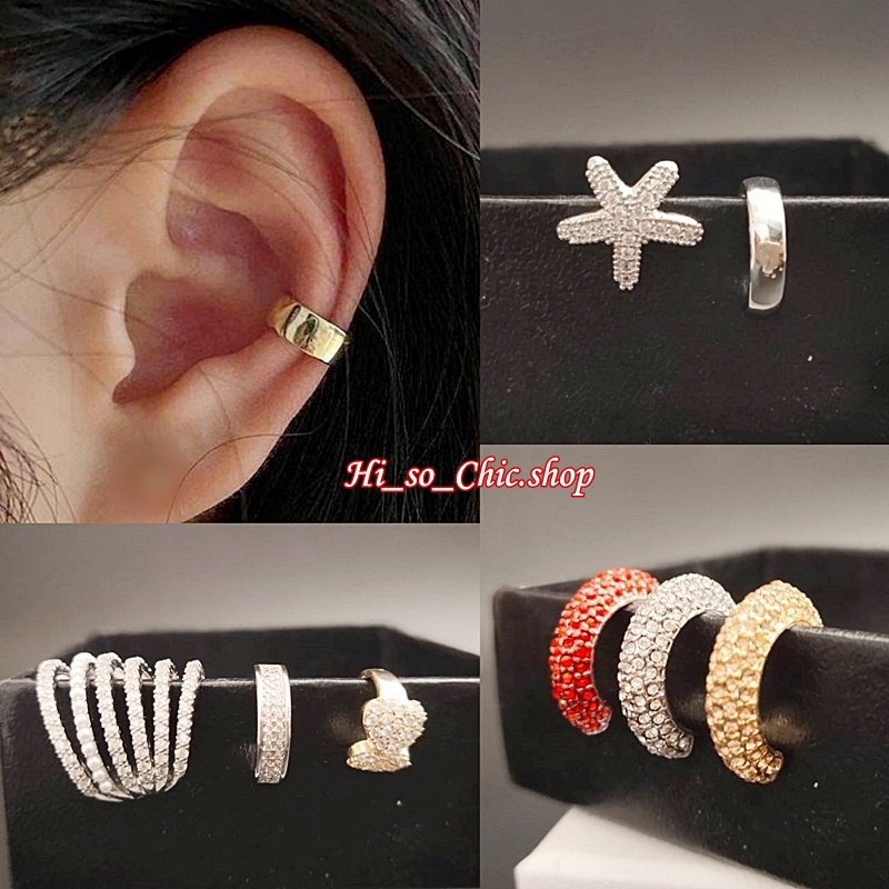 (มีหลายแบบค่ะ) ต่างหูเกี่ยวใบหู ต่างหู ear cuff ต่างหูหนีบ (คนไม่เจาะหูใส่ได้) #004