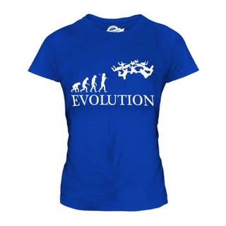 เสื้อยืดผ้าฝ้ายพิมพ์ลายแฟชั่น เสื้อยืดผ้าฝ้าย พิมพ์ลาย SKYDIVE TEAM EVOLUTION TEE TOP GIFT SKYDIVING PARACHUTE HHbckg51L