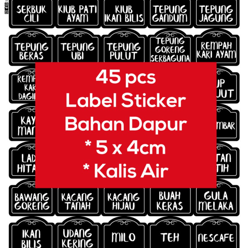 สติ๊กเกอร์ LABEL DAPUR สติ๊กเกอร์ Balang Kalis Air