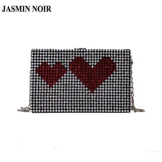 Jasmin NOIR กระเป๋าสะพายข้าง ประดับเพชร พร้อมสายสะพาย สําหรับผู้หญิง