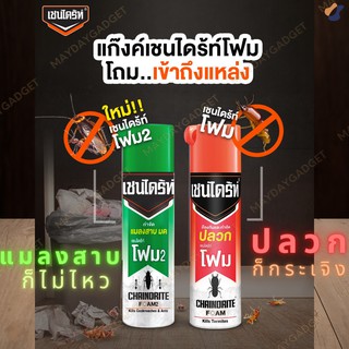 เชนไดร์ทโฟม และ เชนไดร์ทโฟม2 สเปรย์กำจัดปลวก และมดแมลงสาบ chaindrite foam กำจัดปลวก กำจัดแมลงสาบ แมลงสาบ มด ขนาด250กรัม