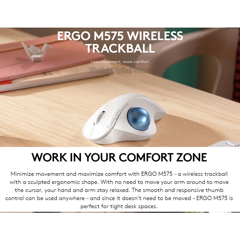 Logitech M575 ERGO wireless trackball Mouse Crossscreen transmission