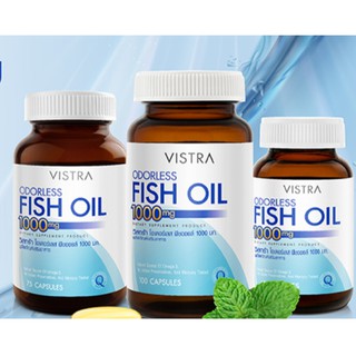 Vistra Odorless Fish Oil 1000mg วิสทร้า โอเดอร์เลส ฟิชออยด์ 1000 มก. ขนาด 45/75 แคปซูล#บำรุงสมอง #ปวดข้อเข่า 20728 20729