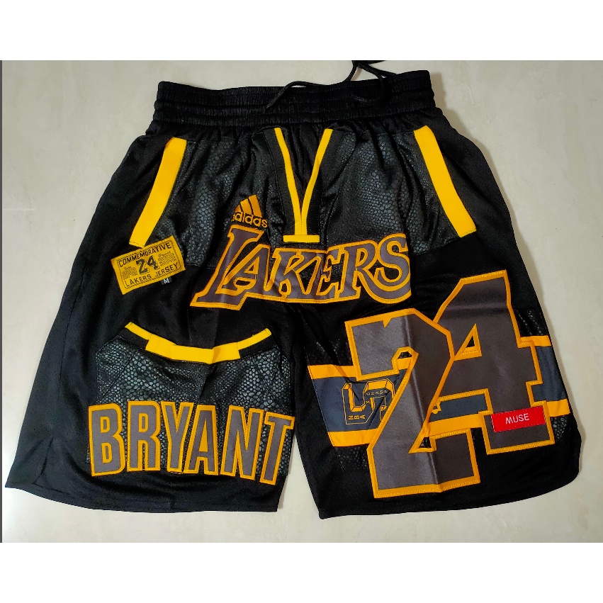 Shop Mitchell & Ness Los Angeles Lakers Big Face 4.0 Shorts PSHR1259LAL-BLK  black