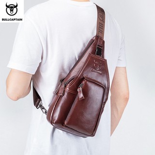 BULLCAPTAIN 086 Genuine Leather Mens Genuine Leather Sling Bag