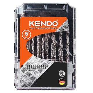 KENDO 11603233 ดอกสว่านเจาะเหล็กสีเงิน 19 ตัวชุด 1.5 -10mm.